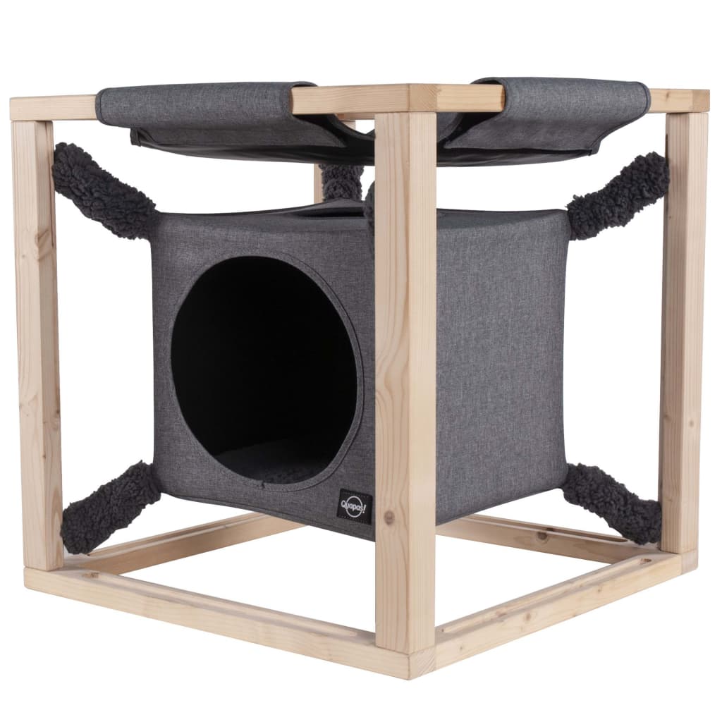 Cat Bed with Hammock Catcube Grey M 54x54x54 cm