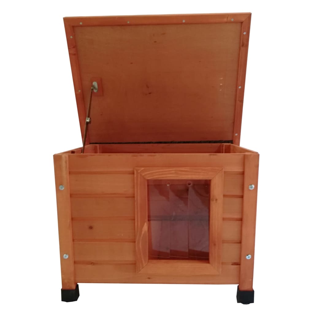 Outdoor-Katzenhaus XL 68,5x54x51,5 cm Holz Braun