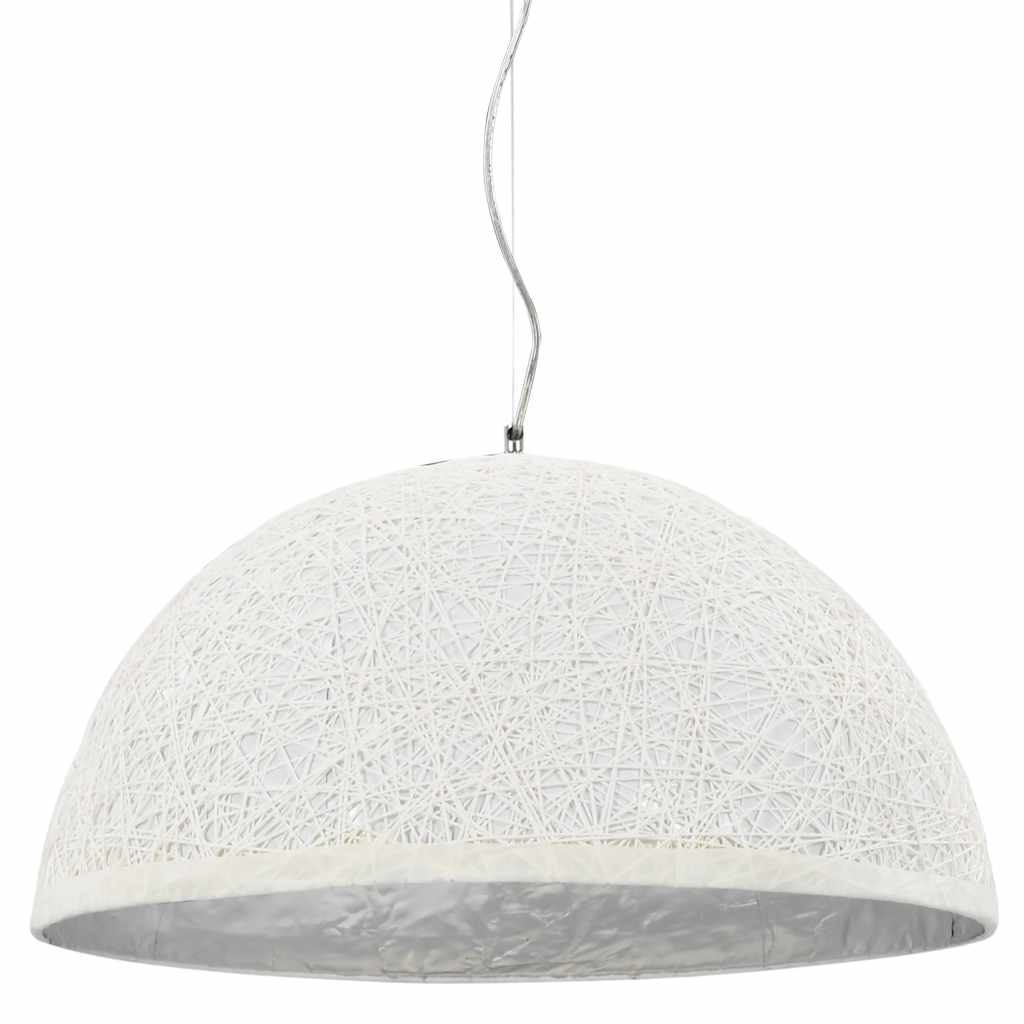 Pendant lamp white and silver Ø50 cm E27