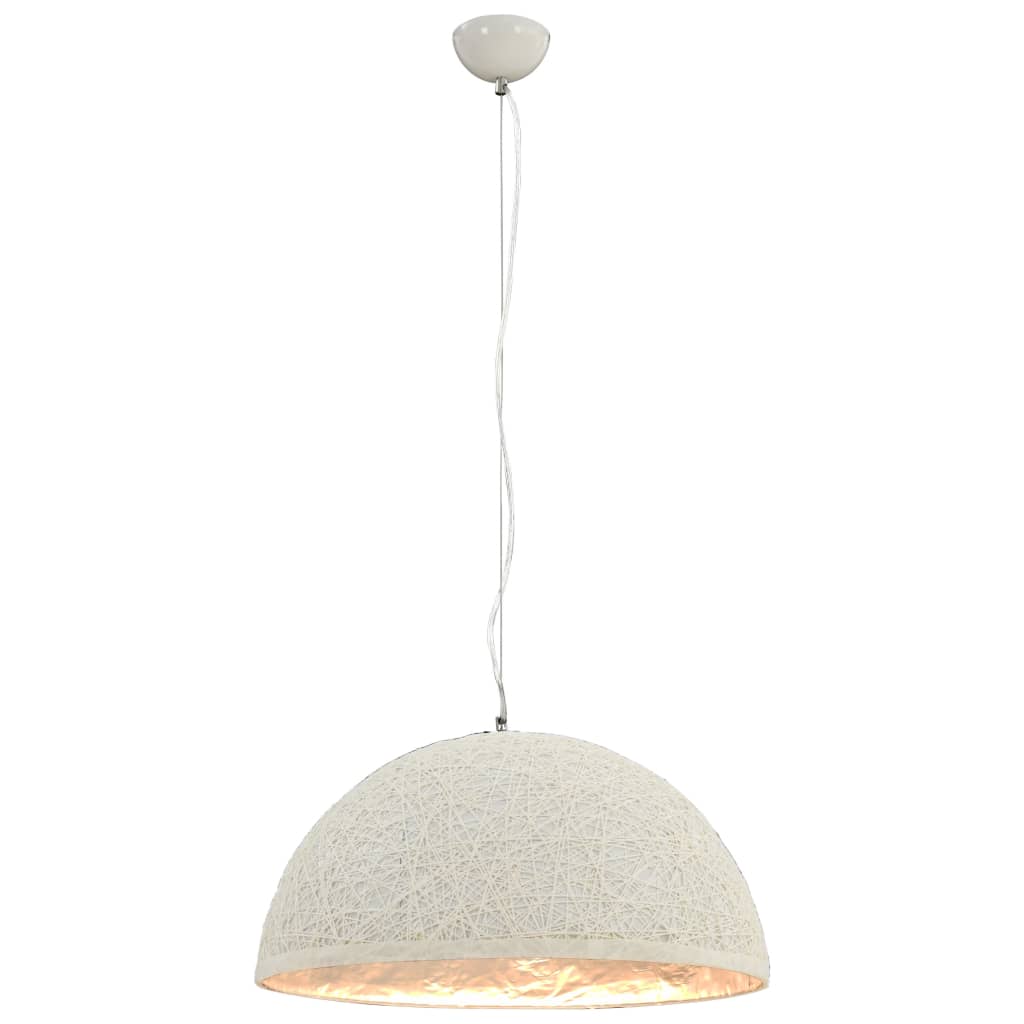 Pendant lamp white and silver Ø50 cm E27