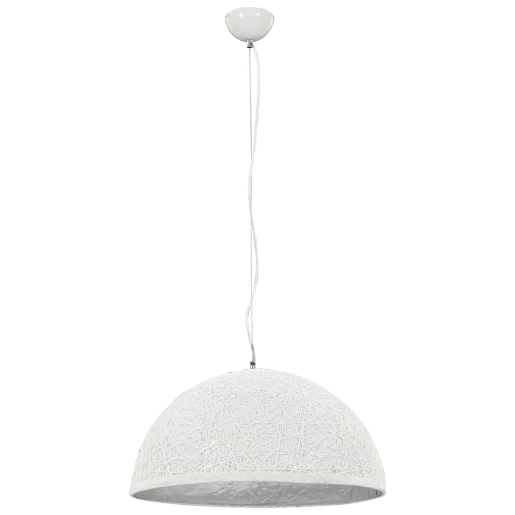 Pendant lamp white and silver Ø50 cm E27