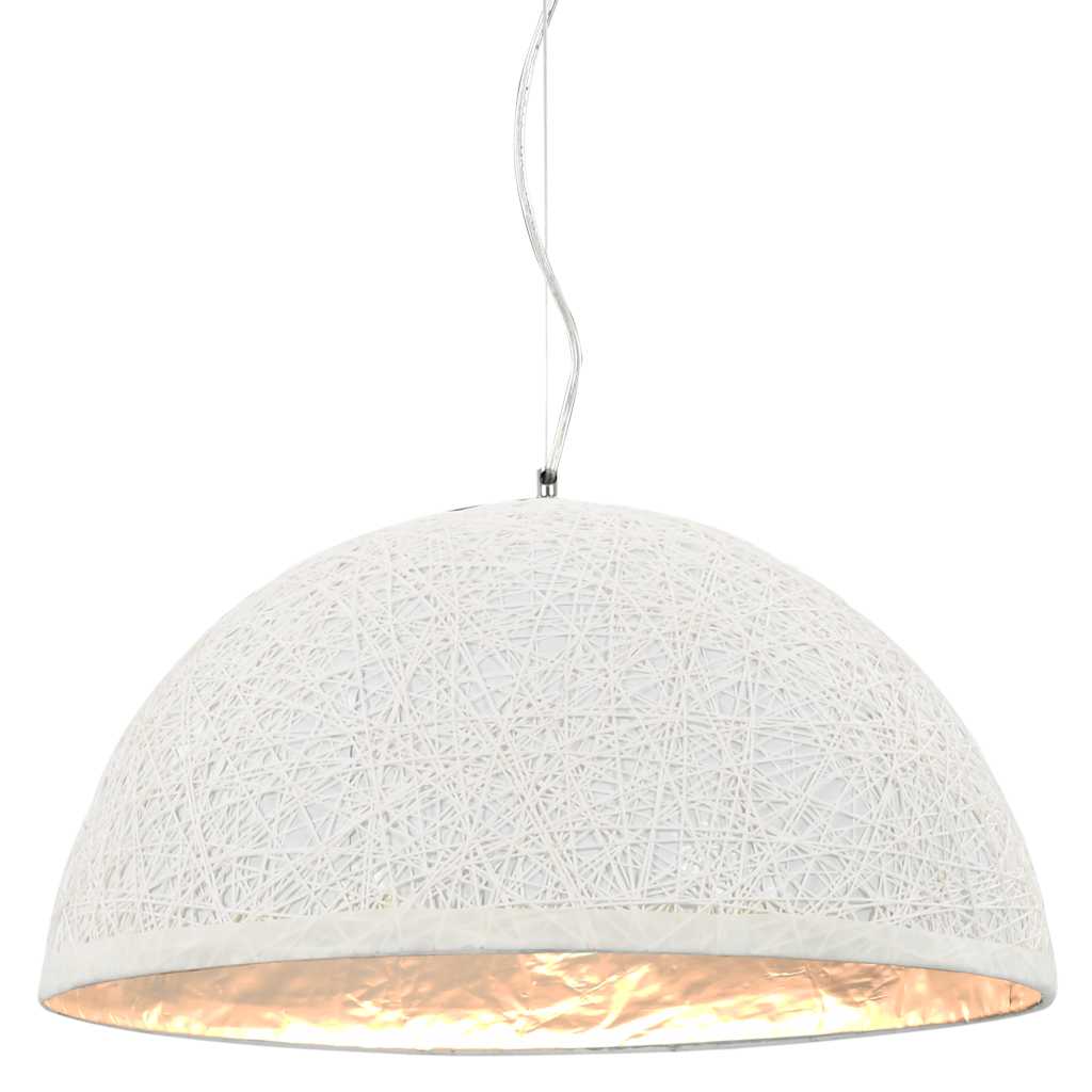 Pendant lamp white and silver Ø50 cm E27