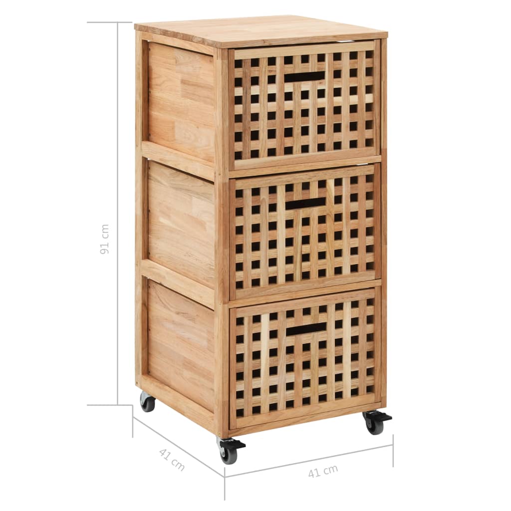 Badschrank 41x41x91 cm Massivholz Walnuss