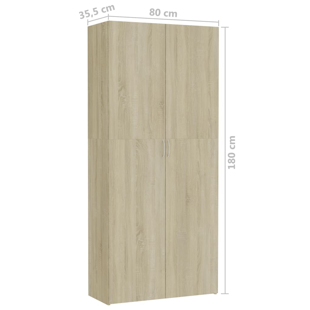 Lagerschrank Sonoma-Eiche 80x35,5x180 cm Holzwerkstoff