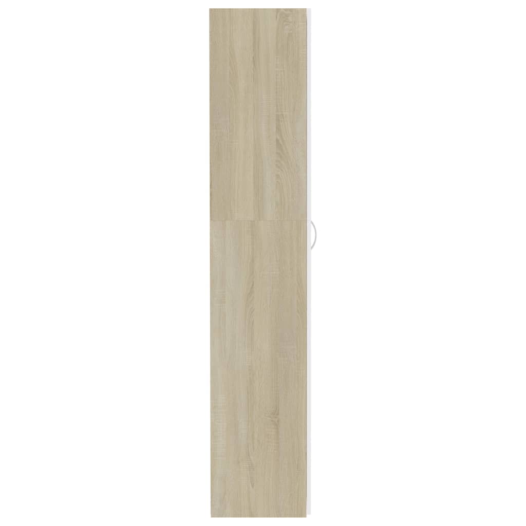 Storage Cabinet White Sonoma Oak 80x35.5x180 cm Wood Material