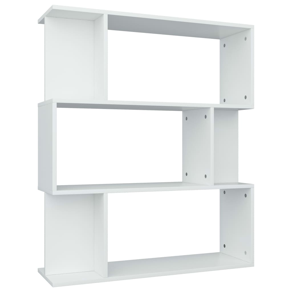 Bookshelf/Room Divider White 80x24x96 cm Wood Material