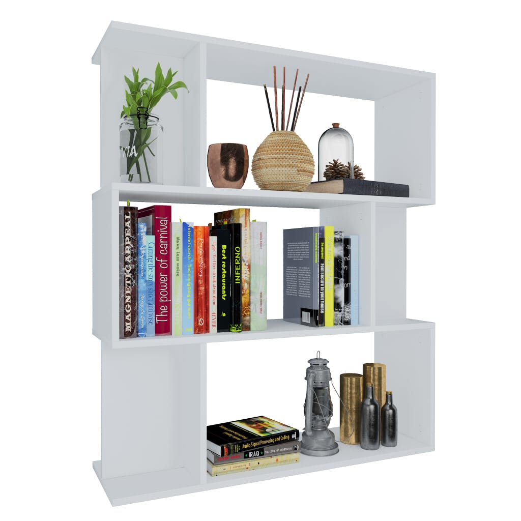 Bookshelf/Room Divider White 80x24x96 cm Wood Material