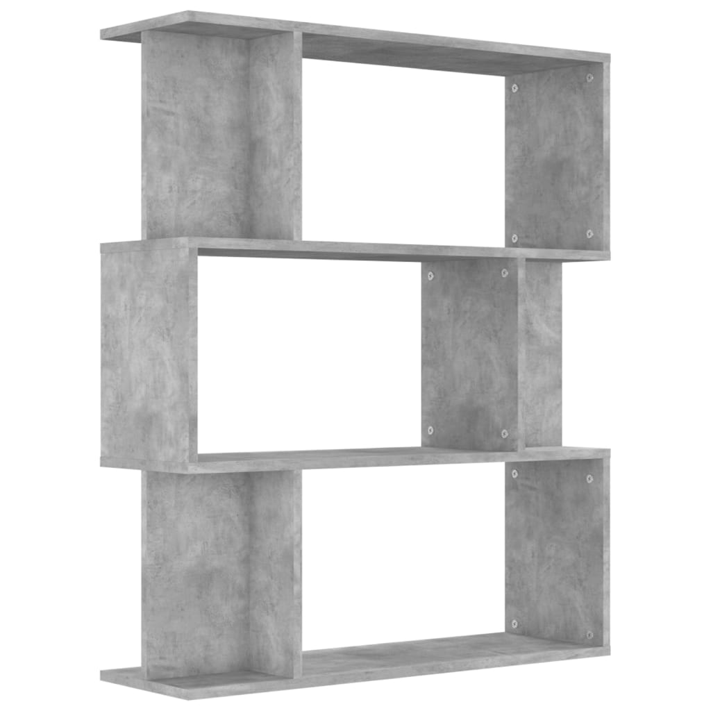 Bookshelf/Room Divider Concrete Grey 80x24x96 cm Wood Material