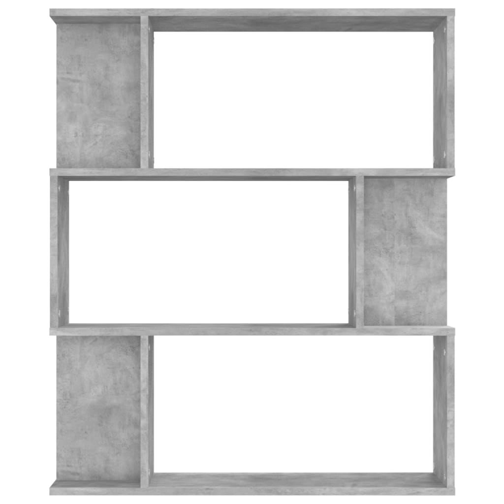 Bookshelf/Room Divider Concrete Grey 80x24x96 cm Wood Material