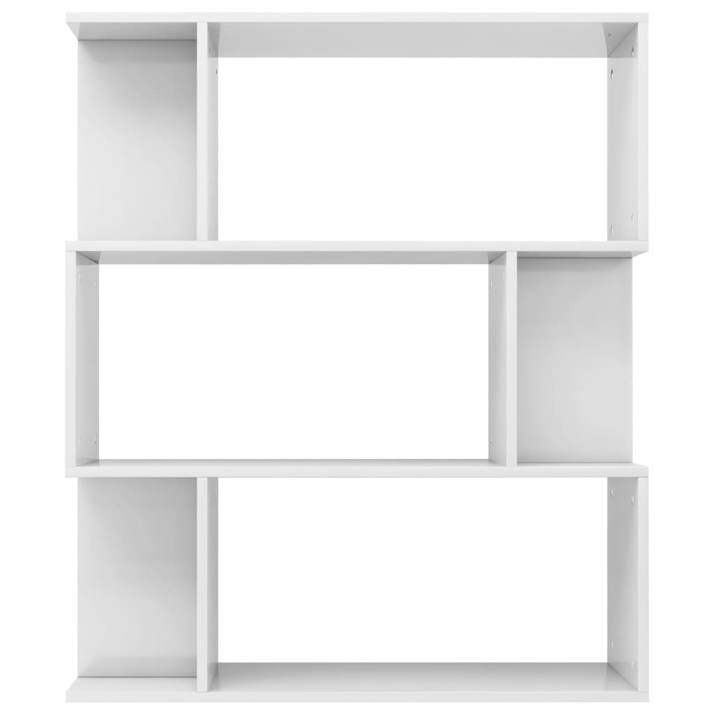 Bookshelf/Room Divider High Gloss White 80x24x96 cm