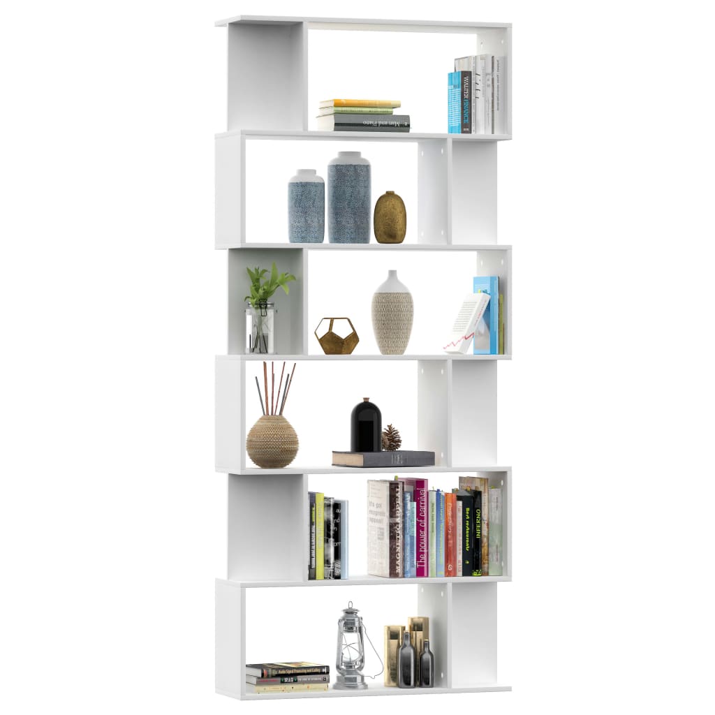 Bookshelf/Room Divider White 80x24x192 cm Wood Material