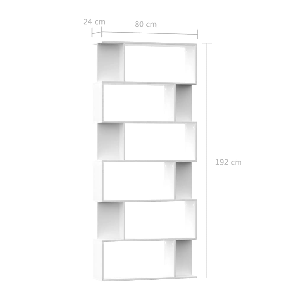 Bookshelf/Room Divider White 80x24x192 cm Wood Material