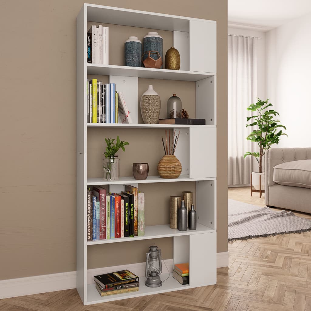 Bookshelf/Room Divider White 80x24x159 cm Wood Material