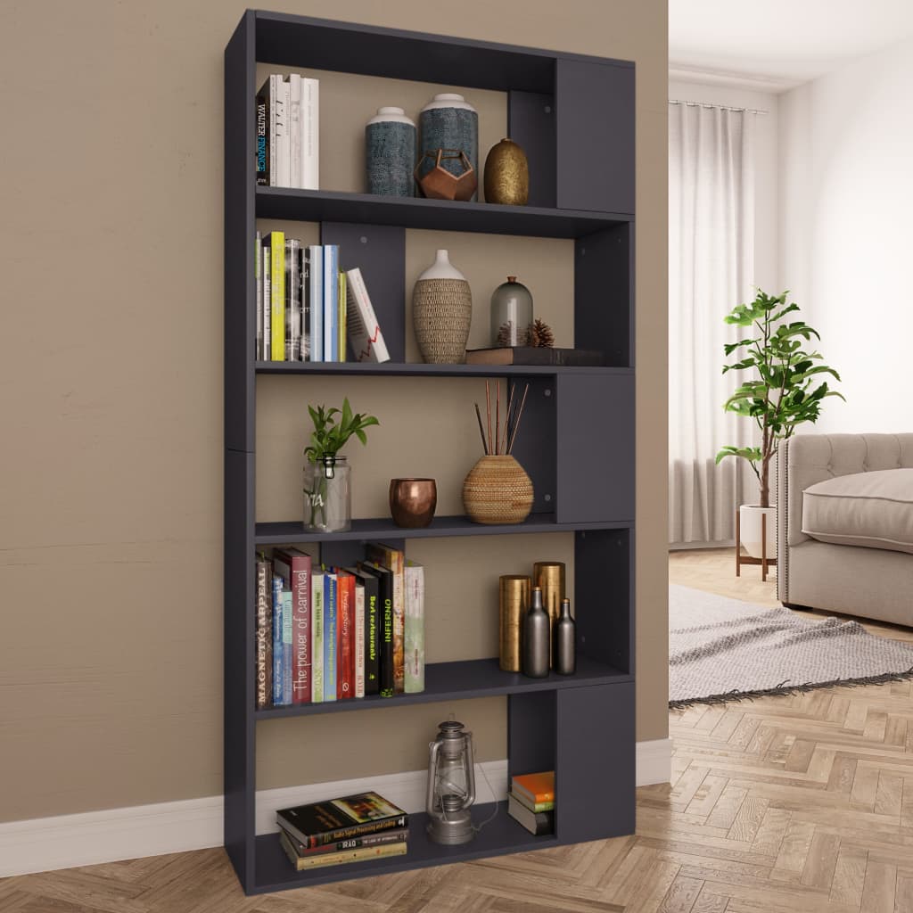 Bookshelf/Room Divider Grey 80x24x159 cm Wood Material