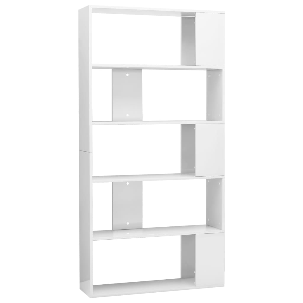 Bookshelf/Room Divider High Gloss White 80x24x159 cm