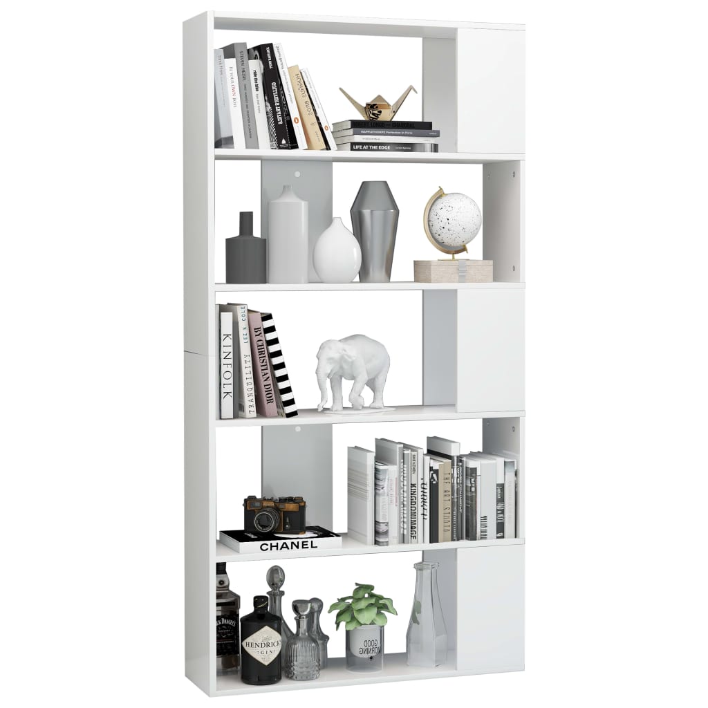 Bookshelf/Room Divider High Gloss White 80x24x159 cm