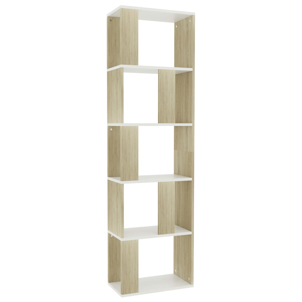 Bookcase/Room Divider White Sonoma Oak 45x24x159 cm