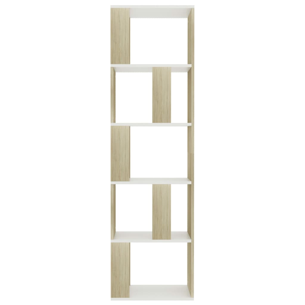 Bookcase/Room Divider White Sonoma Oak 45x24x159 cm