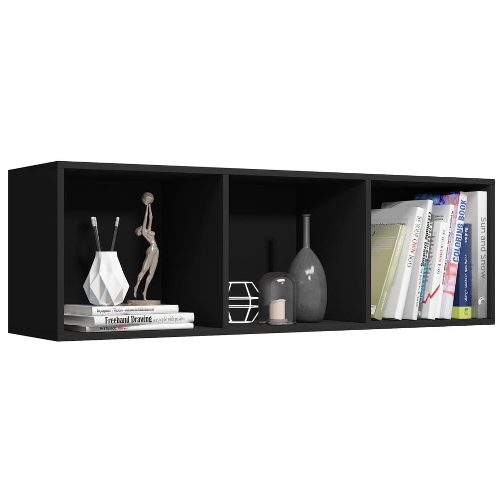 Bookcase/TV Cabinet Black 36x30x114 cm Wood Material