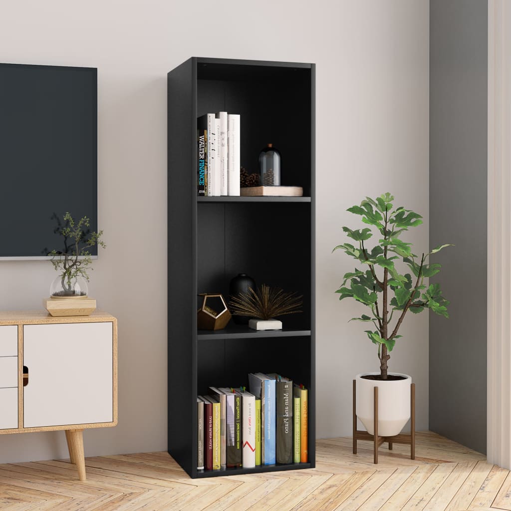 Bookcase/TV Cabinet Black 36x30x114 cm Wood Material