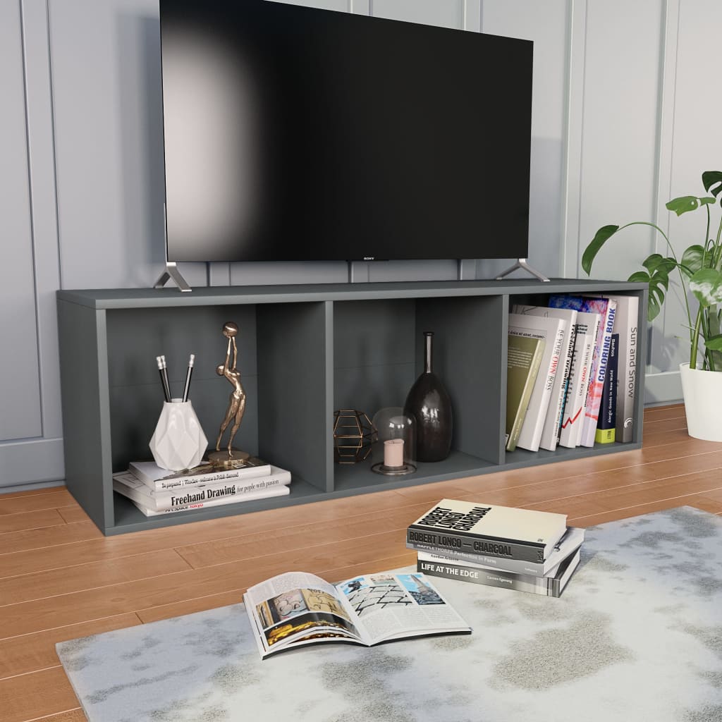 Bookcase/TV Cabinet Grey 36x30x114 cm Wood Material