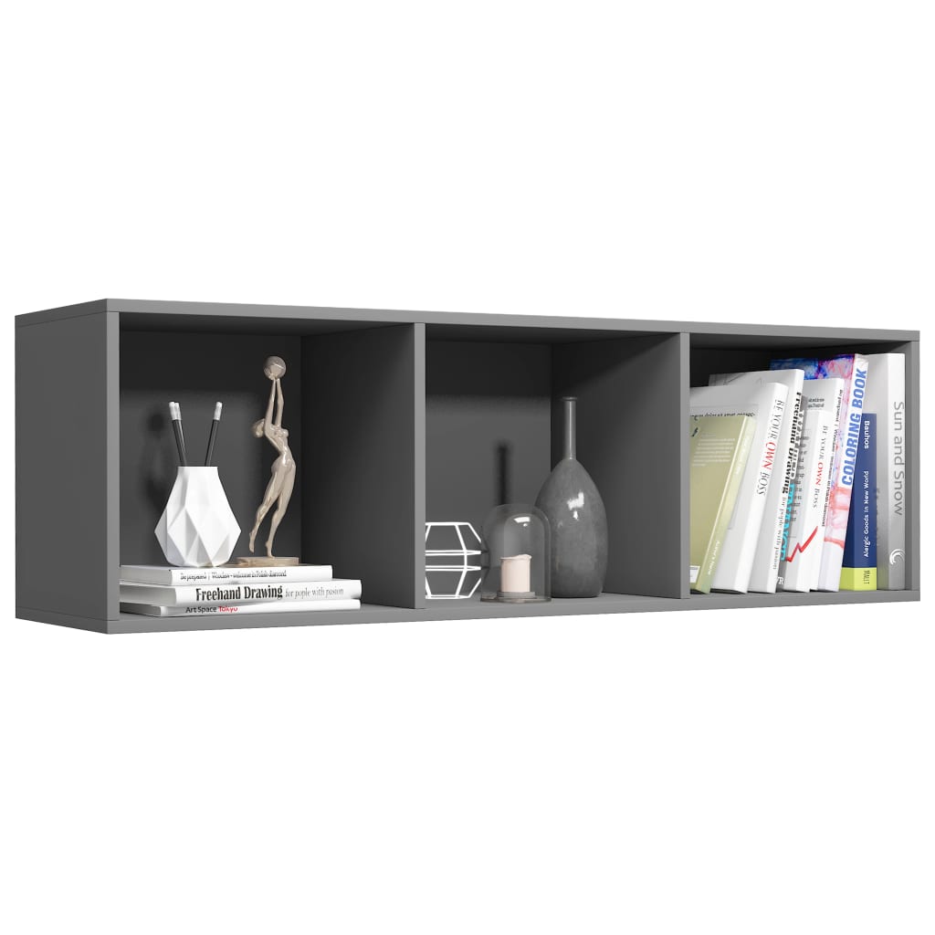 Bücherregal/TV-Schrank Grau 36x30x114 cm Holzwerkstoff