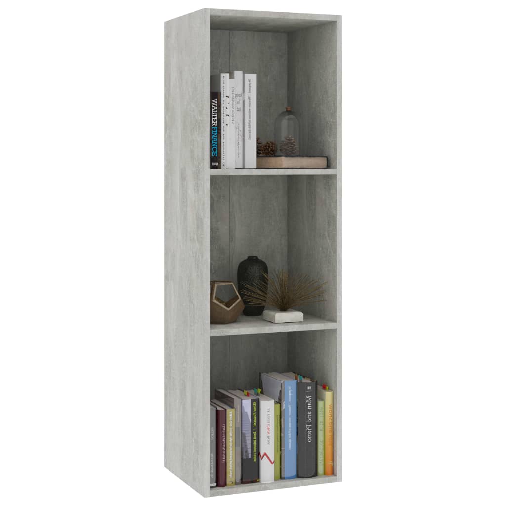 Bookcase/TV Cabinet Concrete Grey 36x30x114 cm Wood Material