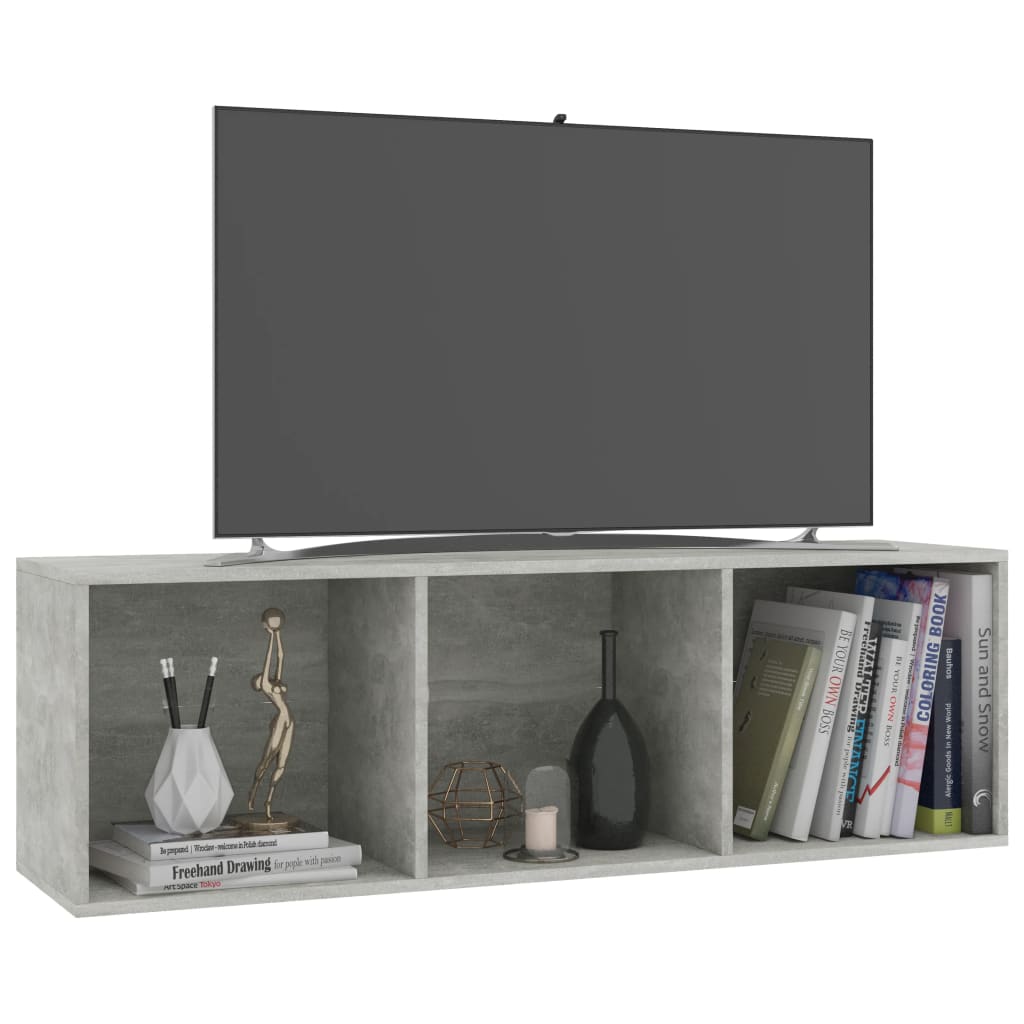 Bookcase/TV Cabinet Concrete Grey 36x30x114 cm Wood Material