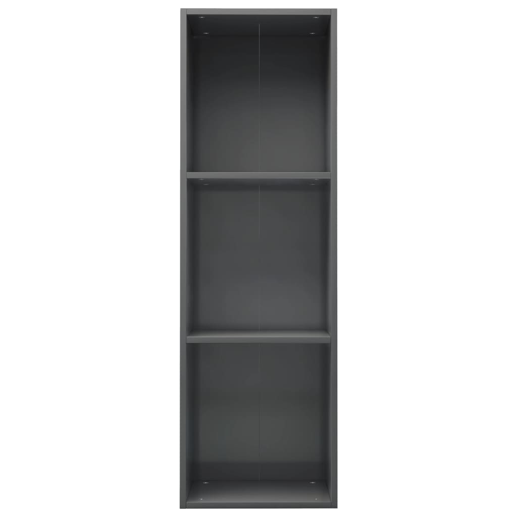 Bücherregal/TV-Schrank Hochglanz-Grau 36x30x114cm Holzwerkstoff