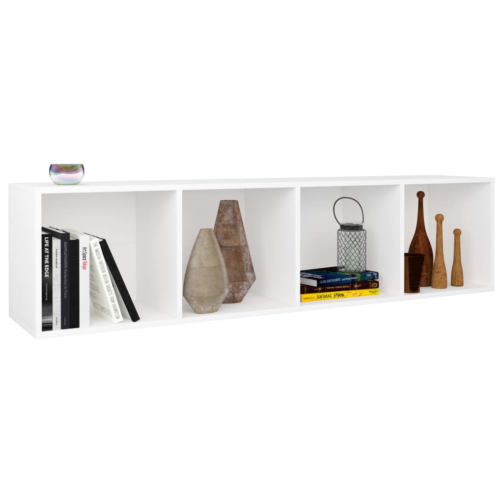 Bookcase/TV Cabinet White 36×30×143 cm Wood Material