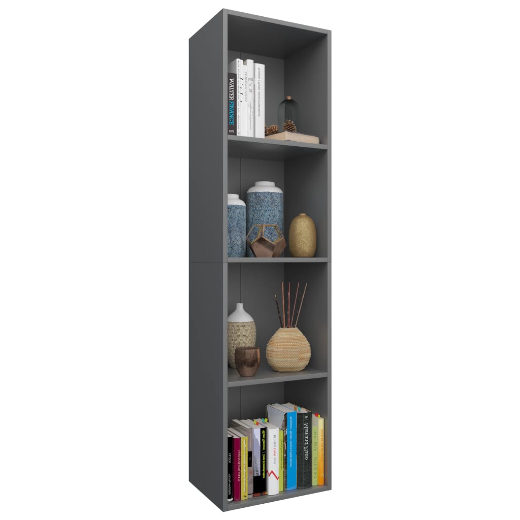 Bücherregal/TV-Schrank Grau 36x30x143 cm Holzwerkstoff