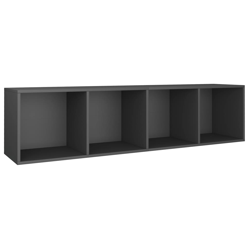 Bookcase/TV Cabinet Grey 36x30x143 cm Wood Material