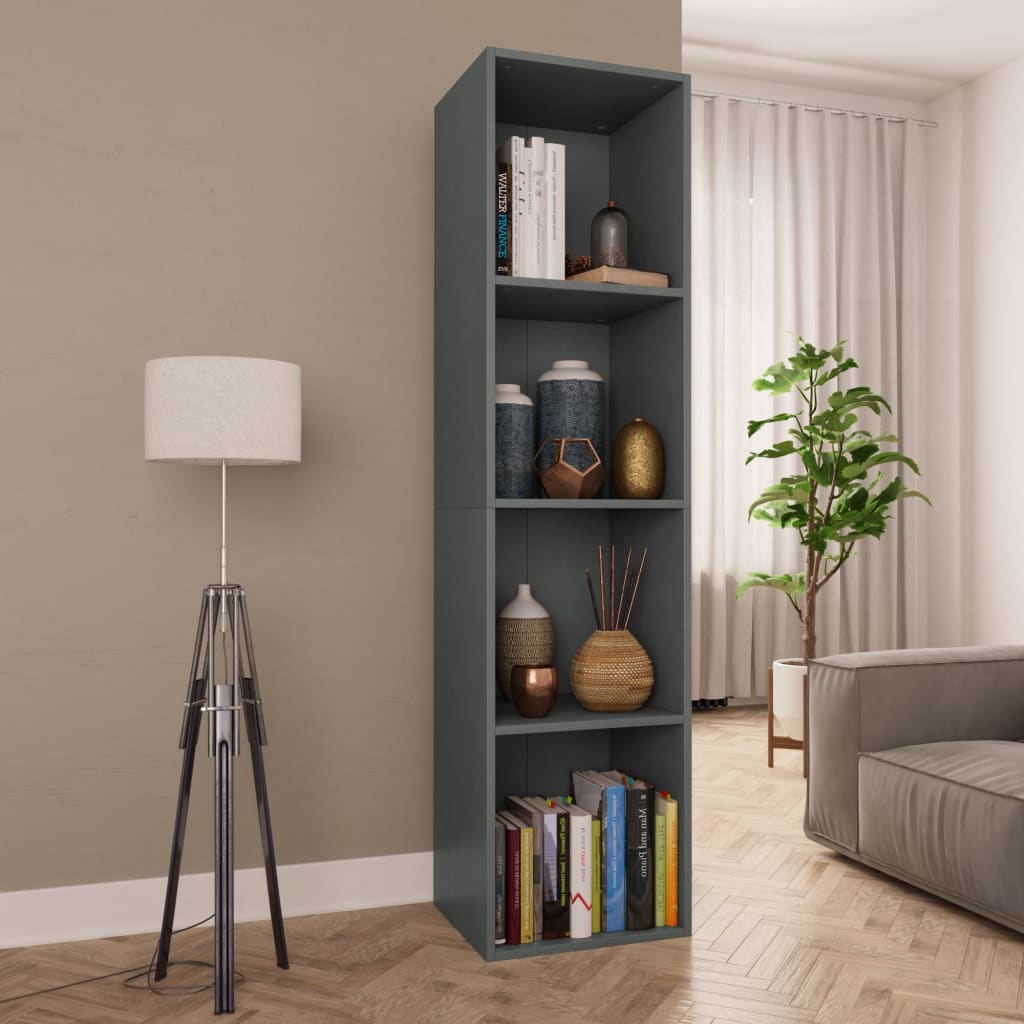 Bookcase/TV Cabinet Grey 36x30x143 cm Wood Material