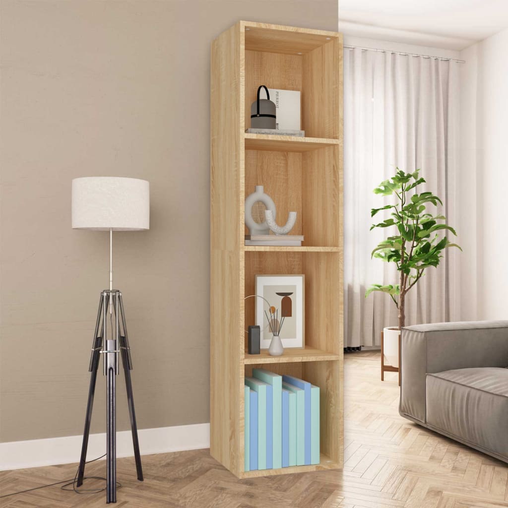 Bookcase/TV Cabinet Sonoma Oak 36x30x143 cm Wood Material