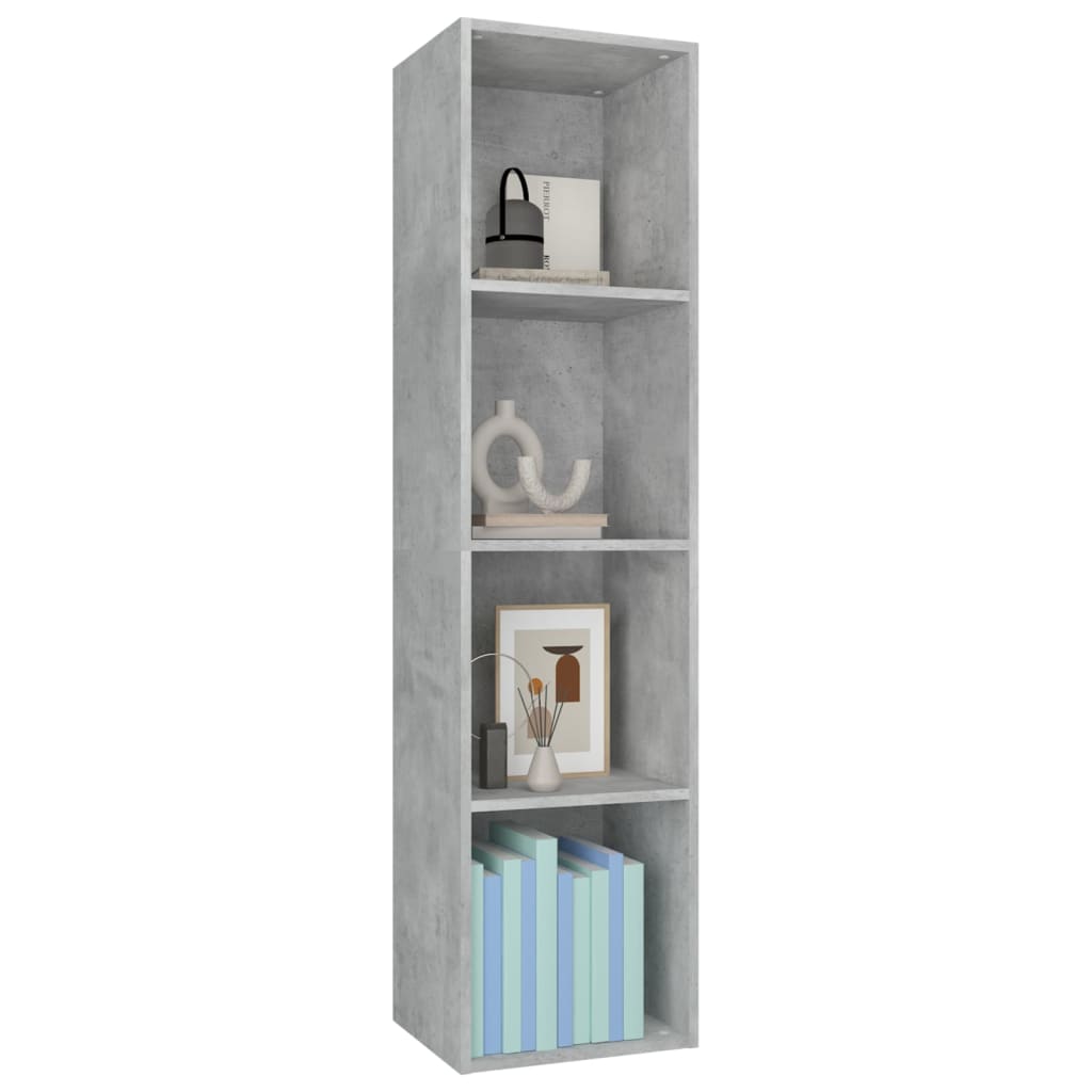 Bookcase/TV Cabinet Concrete Grey 36x30x143 cm Wood Material