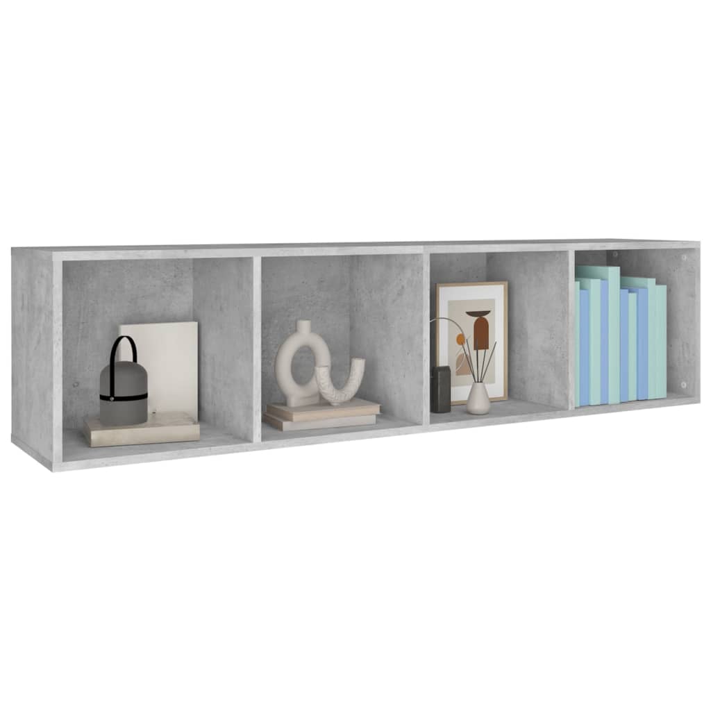 Bookcase/TV Cabinet Concrete Grey 36x30x143 cm Wood Material