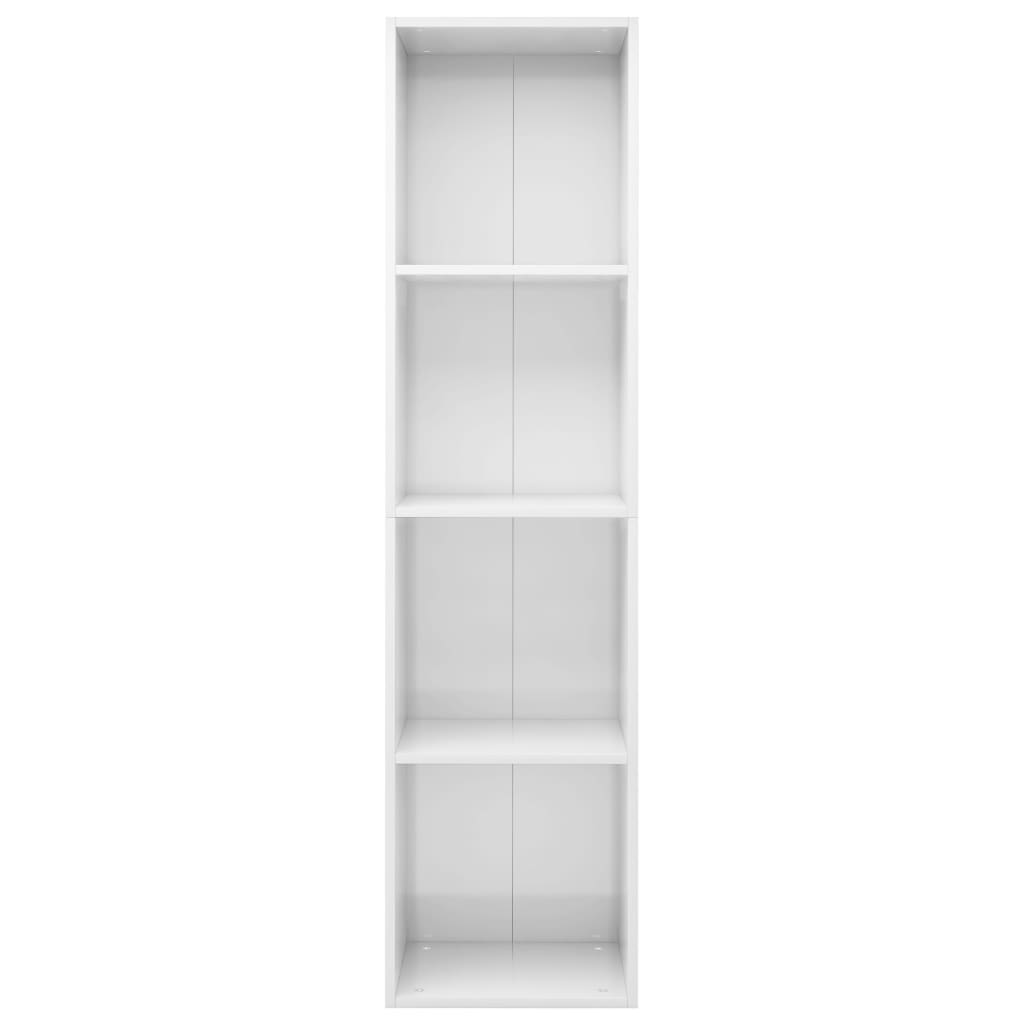 Bücherregal/TV-Schrank Hochglanz-Weiß 36x30x143cm Holzwerkstoff