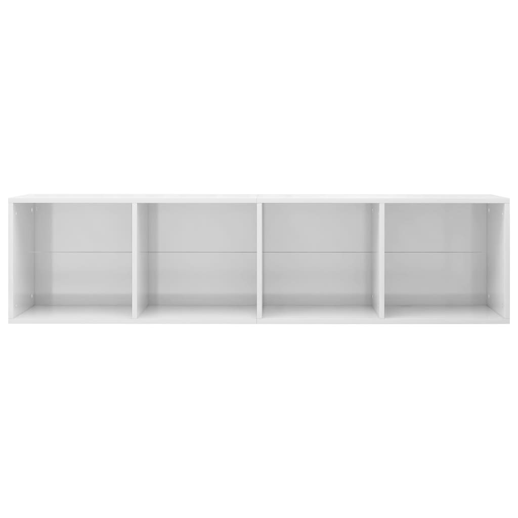 Bücherregal/TV-Schrank Hochglanz-Weiß 36x30x143cm Holzwerkstoff