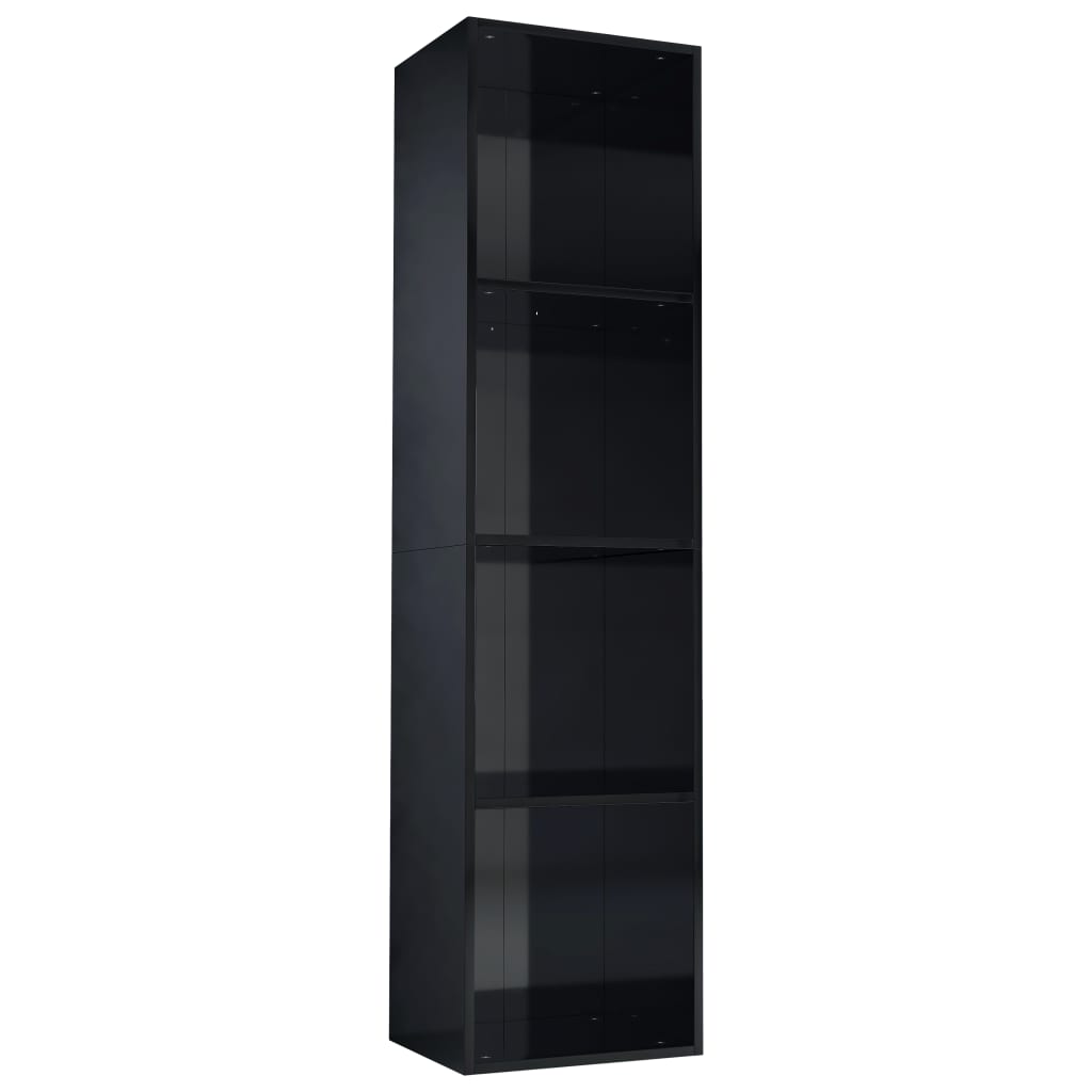 Bookcase/TV Cabinet High Gloss Black 36x30x143 cm