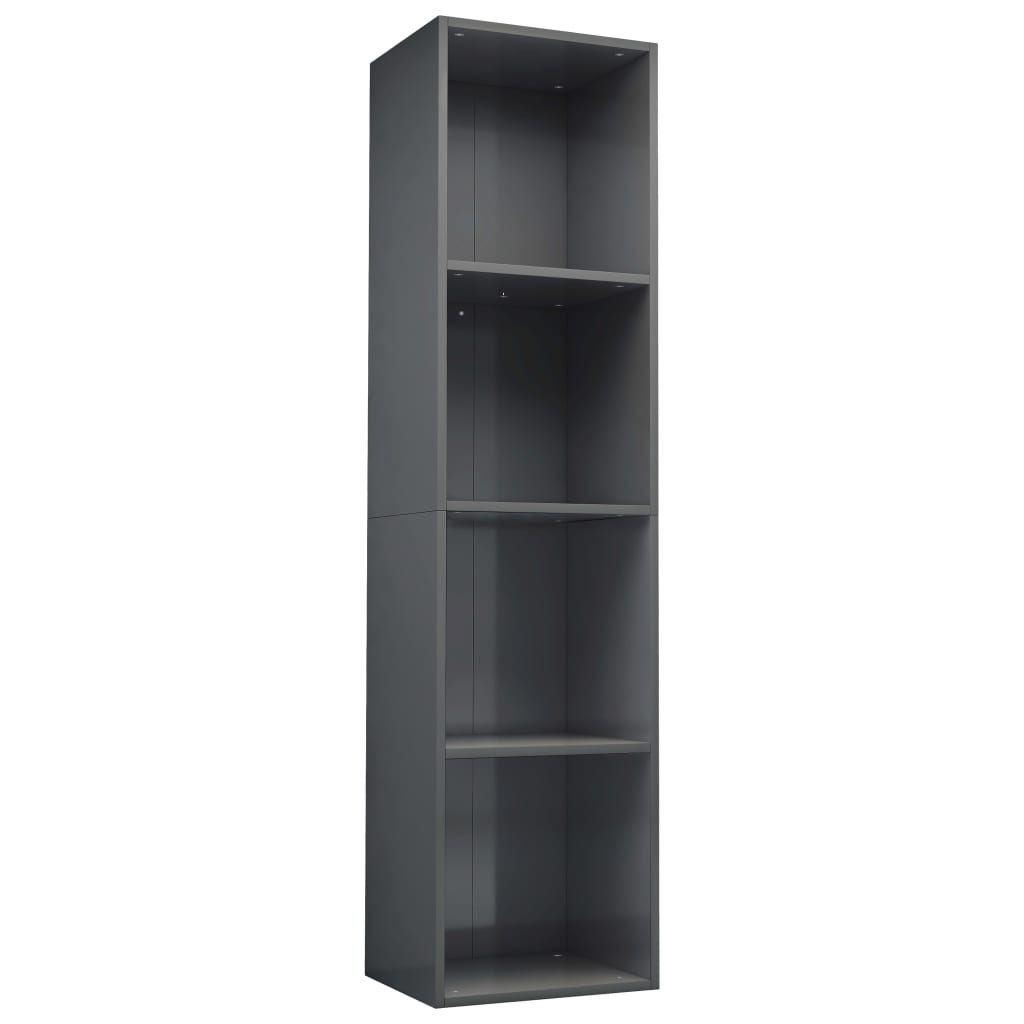 Bücherregal/TV-Schrank Hochglanz-Grau 36x30x143cm Holzwerkstoff