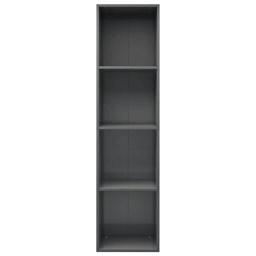 Bücherregal/TV-Schrank Hochglanz-Grau 36x30x143cm Holzwerkstoff