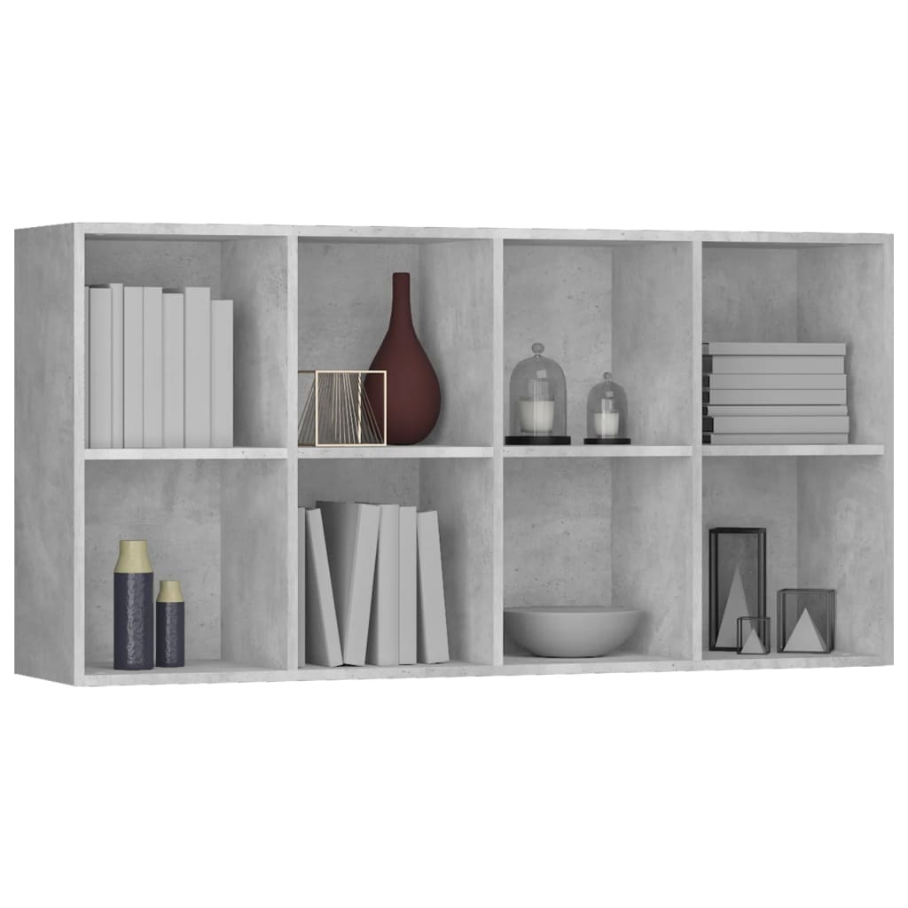 Bookshelf/Sideboard Concrete Grey 66×30×130 cm Wood Material