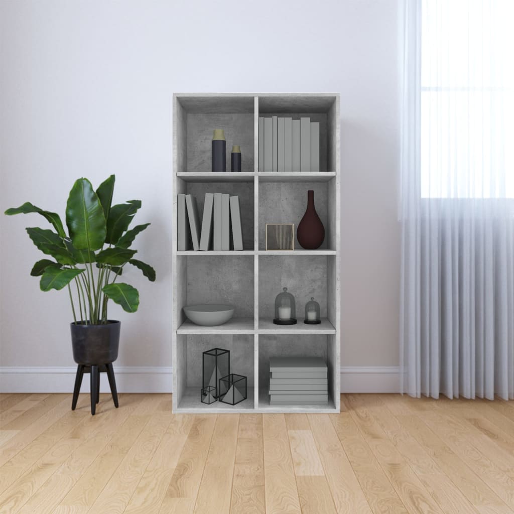 Bookshelf/Sideboard Concrete Grey 66×30×130 cm Wood Material