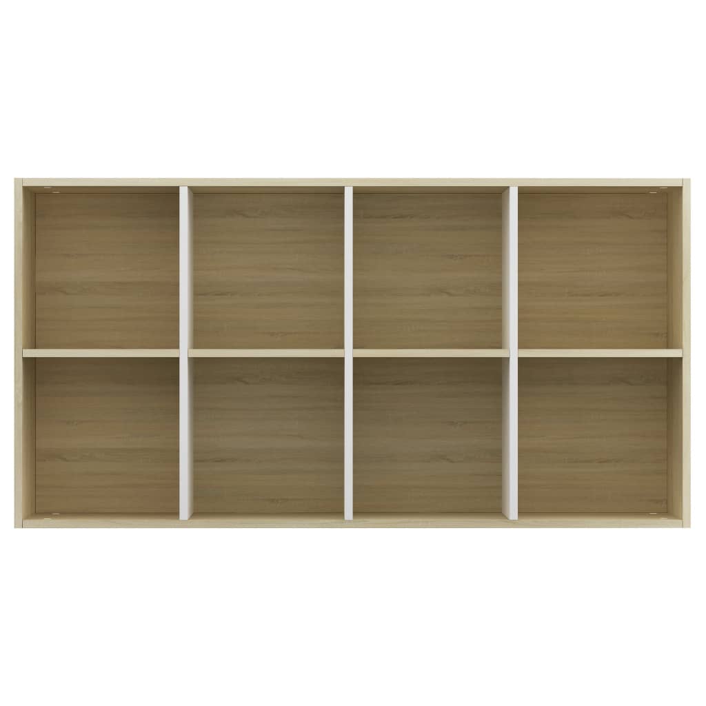 Bücherregal/Sideboard Weiß Sonoma-Eiche 66×30×130 cm