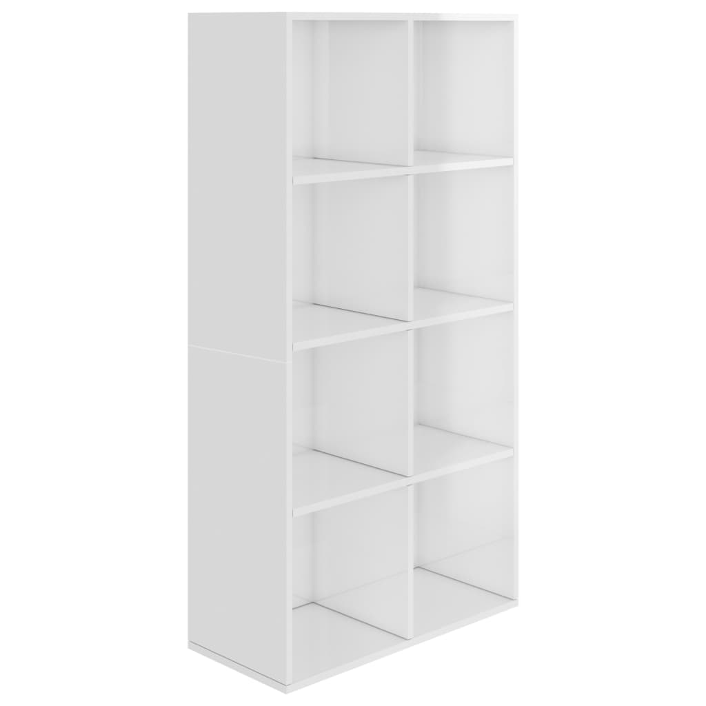 Bookcase/Sideboard High Gloss White 66×30×130 cm Wood Material