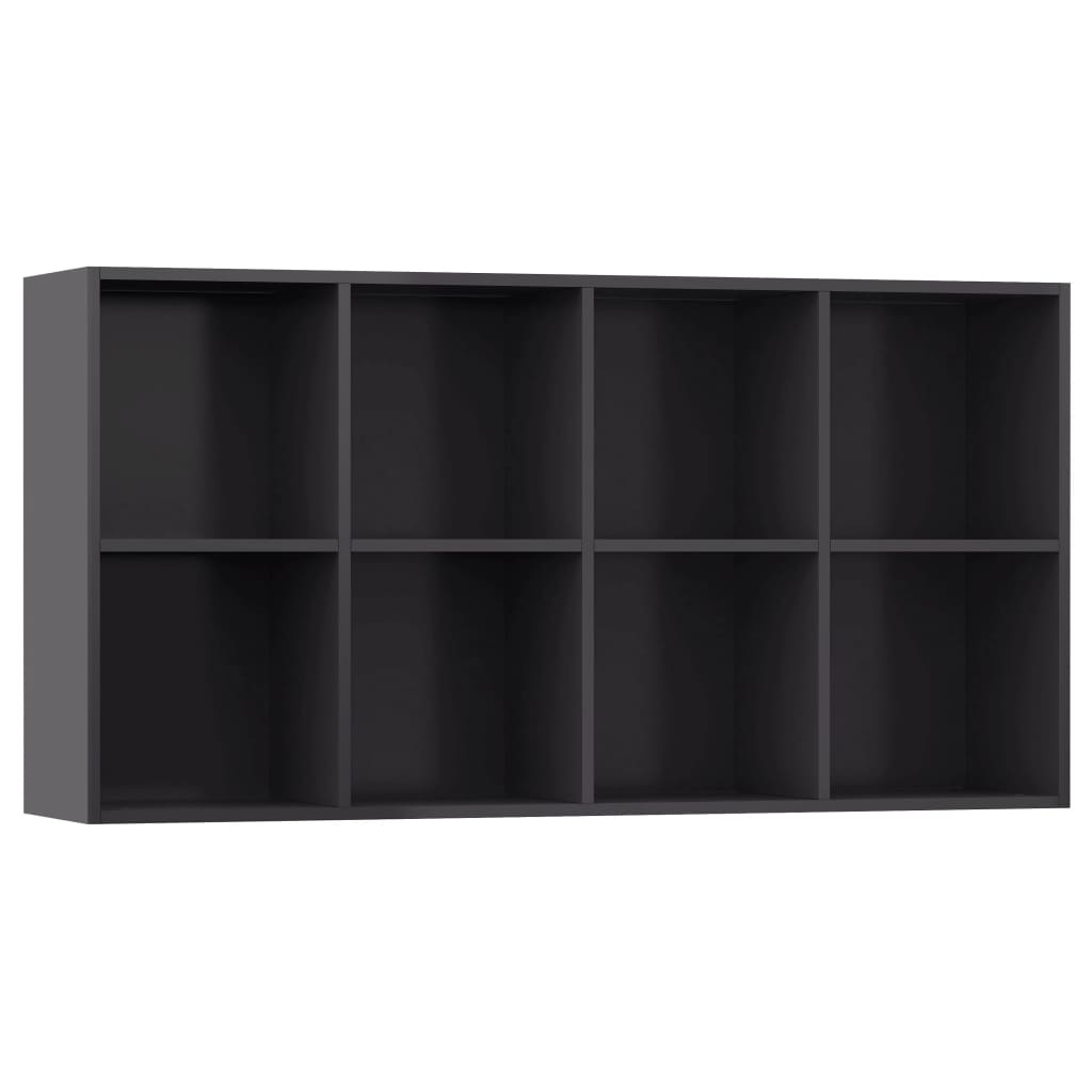 Bücherregal/Sideboard Hochglanz-Grau 66×30×130 cm Holzwerkstoff