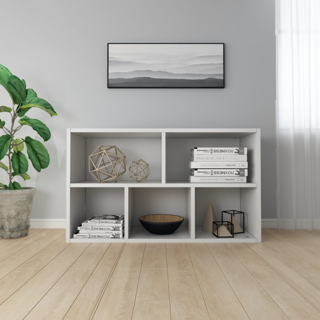 Bookcase/Sideboard White 50x25x80 cm Wood Material