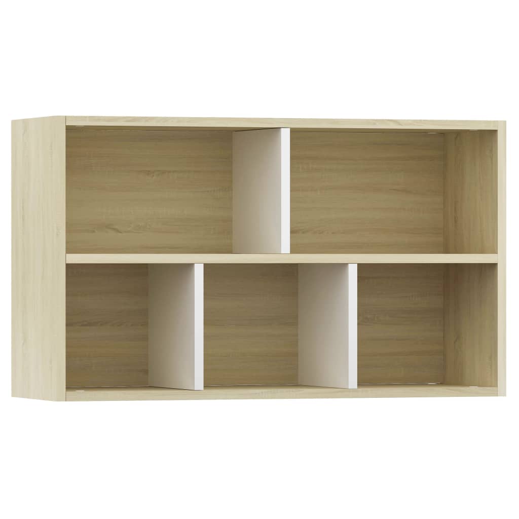 Bücherregal/Sideboard Weiß Sonoma-Eiche 50x25x80 cm