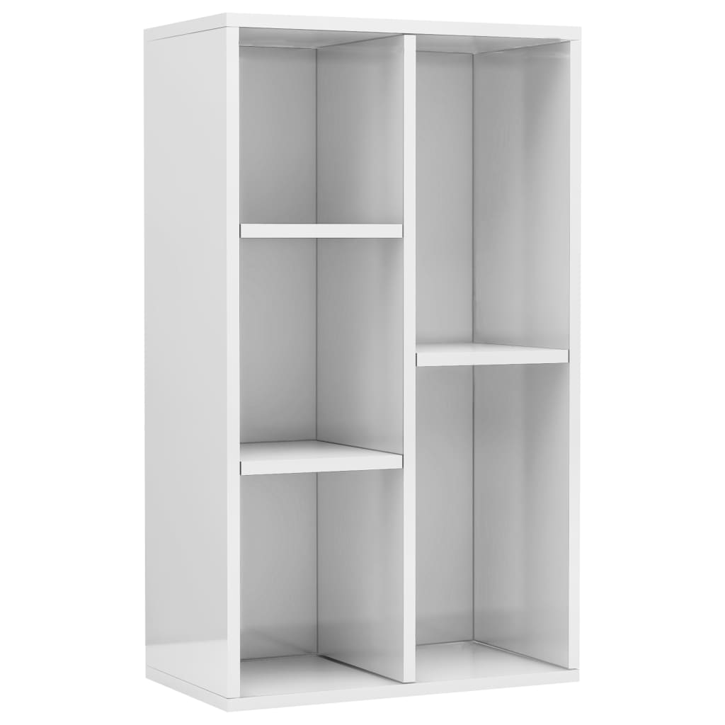 Bookcase/Sideboard High Gloss White 50x25x80 cm Wood Material