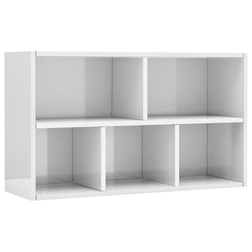 Bookcase/Sideboard High Gloss White 50x25x80 cm Wood Material